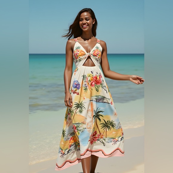 Floral Tropical Maxi Dress - Picture 2 of 2